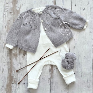 Knitting Pattern Baby Wool Cardigan Instructions in English PDF Sizes Newborn to 24 months