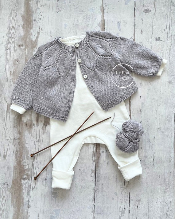 Knitting Pattern Baby Wool Cardigan Instructions in English PDF Sizes Newborn to 24 months