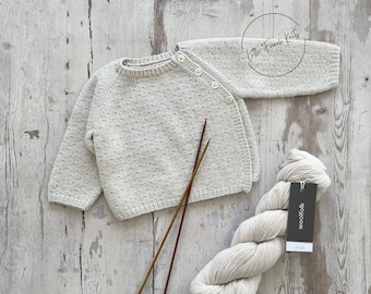 Knitting Pattern Baby Wool Cardigan Instructions in English PDF Sizes Newborn to 18 months
