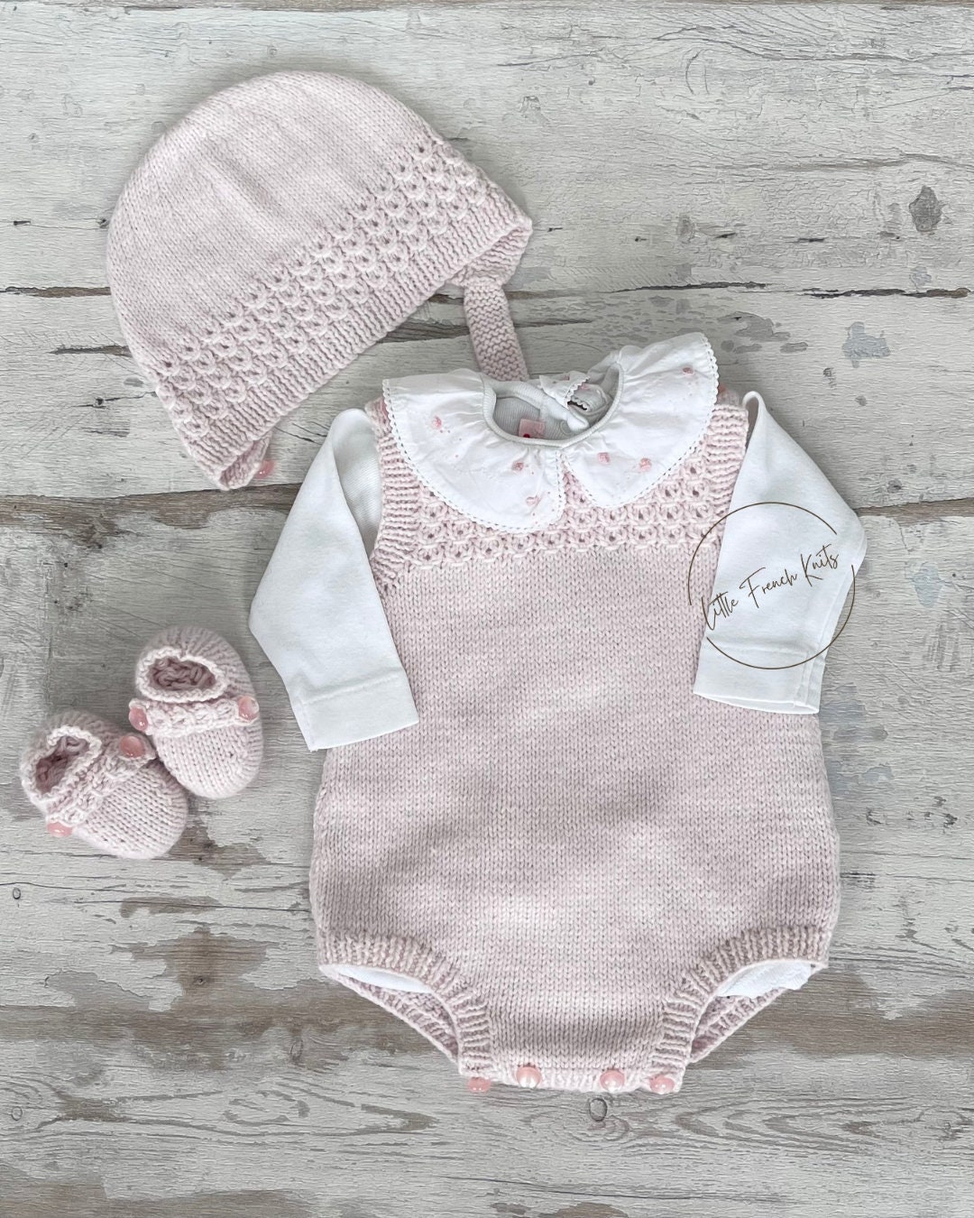 Knitting Pattern Baby Wool Set Sweater Bloomers Bonnet Instructions in  French PDF Sizes Newborn to Years