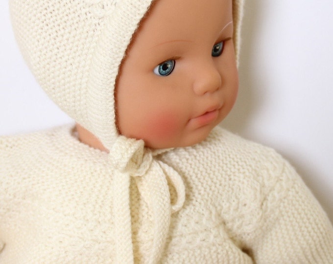 Baby Knitting Pattern Princess Charlotte Royal Baby Bonnet Hat Wool French Instructions PDF Size newborn PDF Instant Download