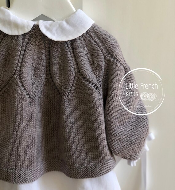 Explications Tricot Cardigan Brassiere Bebe Laine Modele En Etsy