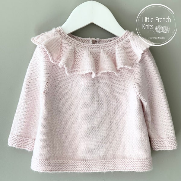 Knitting Pattern Baby Sweater Instructions in English PDF Instant Download Sizes Newborn to 4 years