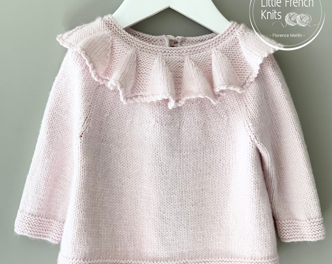 Knitting Pattern Baby Sweater Instructions in English PDF Instant Download Sizes Newborn to 4 years