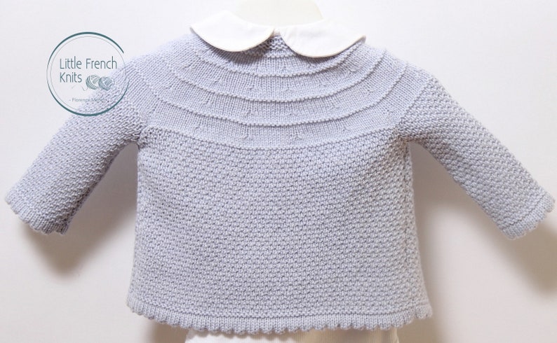 Baby Knitting Pattern Cardigan Sweater Wool French Instructions PDF Sizes 3 to 9 months