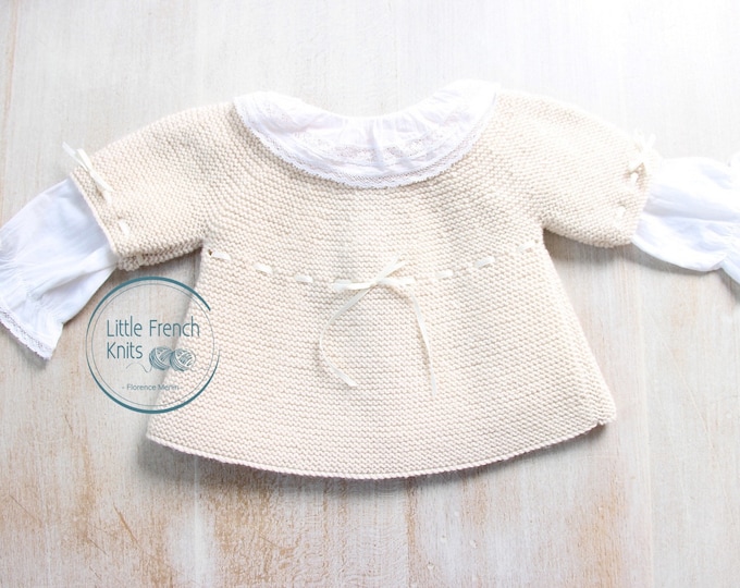 Baby Knitting Pattern Cardigan Sweater Wool English Instructions PDF Sizes newborn to 18 months
