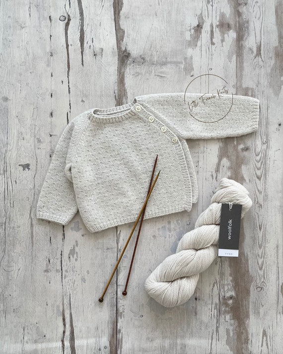 Knitting Pattern Baby Wool Cardigan Instructions in French PDF Sizes Newborn to 18 months
