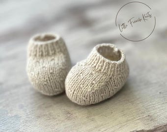 knitting Pattern Baby Booties Instructions in English Instant Digital Download PDF Sizes Newborn to 12 months