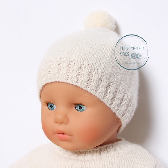 Baby Knitting Pattern Bonnet Hat Wool English Instructions PDF Sizes newborn to 18 months