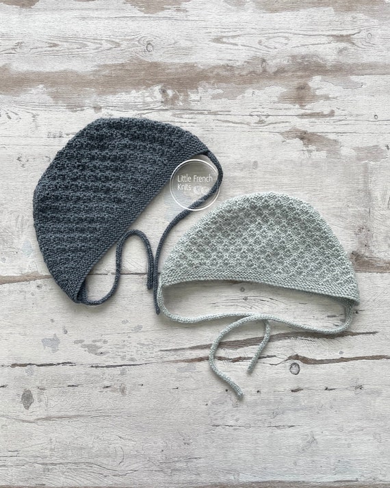 Knitting Pattern Baby Wool Bonnet Instructions in French PDF Sizes Newborn to 18 months
