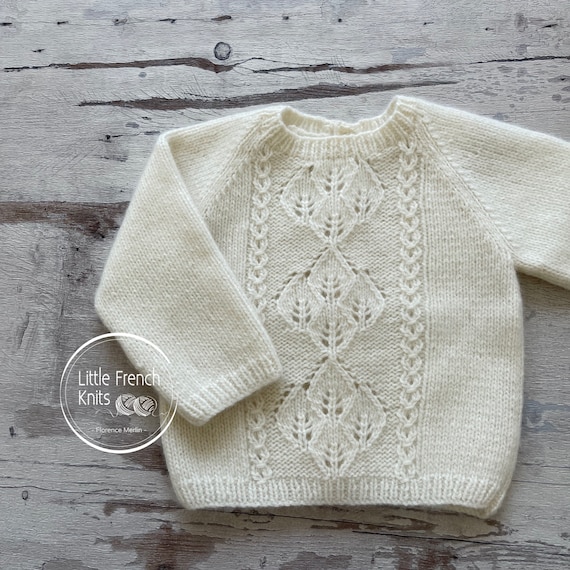 Knitting Pattern Baby Wool Cardigan Instructions in French PDF Sizes Newborn to 18 months