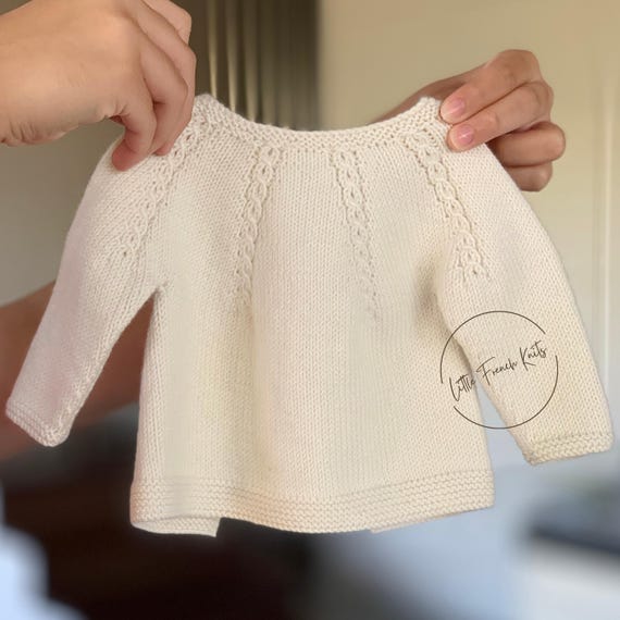 Knitting Pattern Baby Wool Cardigan Instructions in French PDF Sizes Newborn to 24 months