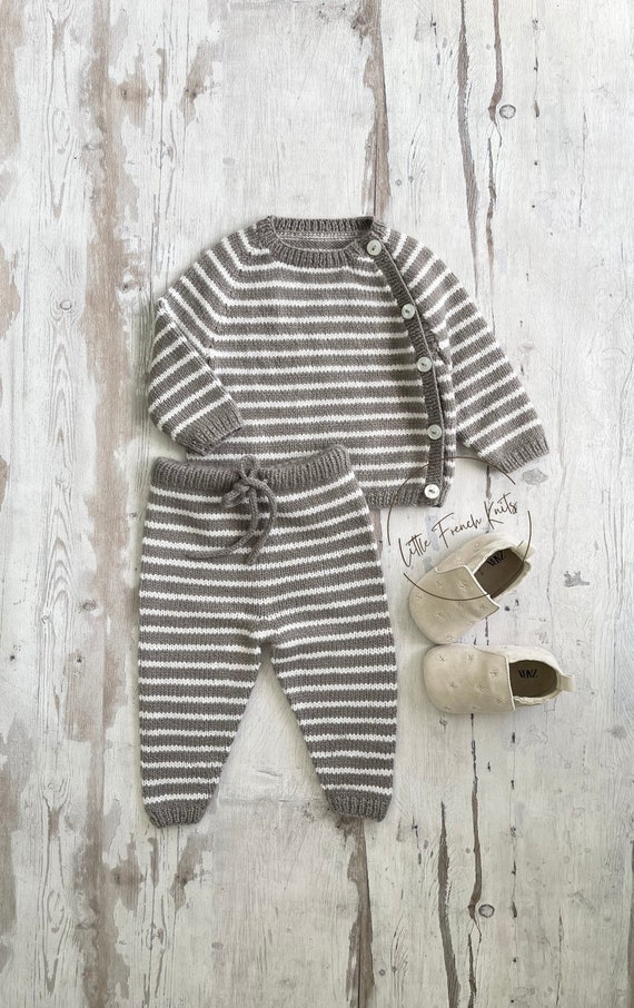 Knitting Pattern Baby Wool Sweater Cardigan Pants Instructions in English PDF Sizes Newborn to 4 years