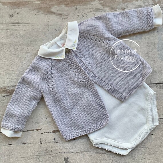 Modele Tricot Cardigan Pour Bebe Explications En Francais En Etsy