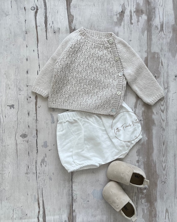 Knitting Pattern Baby Wool Cardigan Instructions in English PDF Sizes Newborn to 4 years