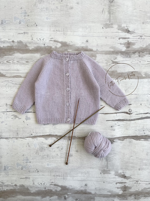 Knitting Pattern Baby Wool Cardigan Instructions in English PDF Sizes Newborn to 4 years