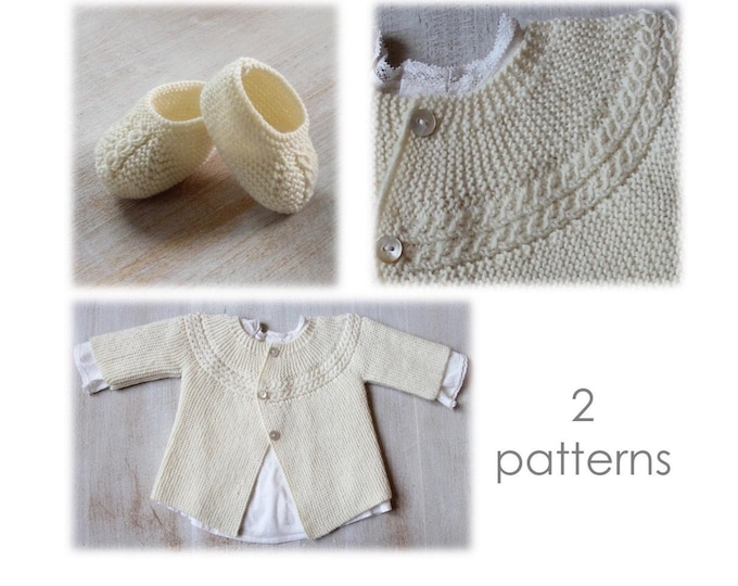 Baby Set Knitting Instructions in English PDF Instant Download Sizes Newborn to 6 months
