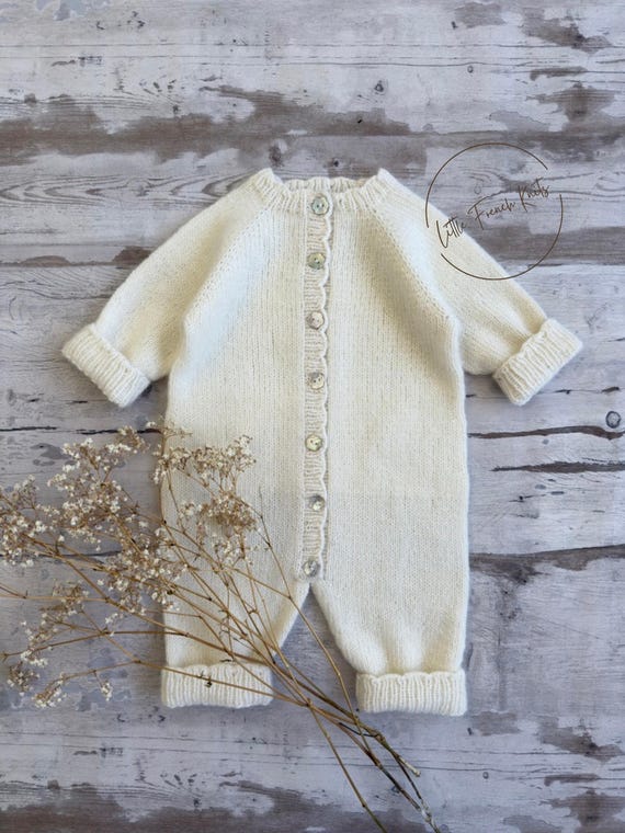 Knitting Pattern Baby Wool Jumpsuit Instructions in English PDF Sizes Newborn to 18 months