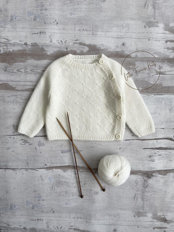 Knitting Pattern Baby Wool Cardigan Instructions in English PDF Sizes Newborn to 4 years