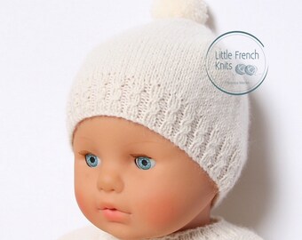 Baby Knitting Pattern Bonnet Hat Wool French Instructions PDF Sizes newborn to 18 months