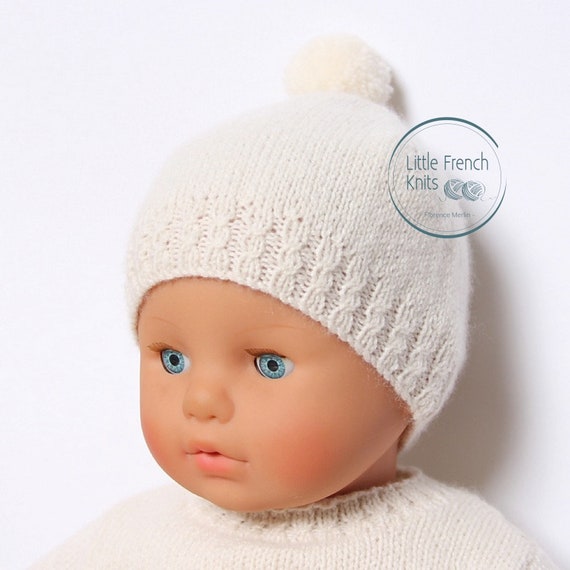 Baby Knitting Pattern Bonnet Hat Wool French Instructions PDF Sizes newborn to 18 months