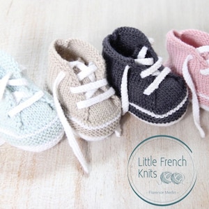Baby Knitting Pattern Sneakers Booties Shoes Instructions in French PDF Size Newborn to 3 months image 6