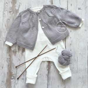 Knitting Pattern Baby Wool Cardigan Instructions in French PDF Sizes Newborn to 24 months