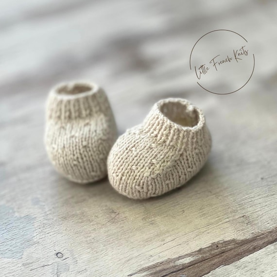 knitting Pattern Baby Booties Instructions in French Instant Digital Download PDF Sizes Newborn to 12 months