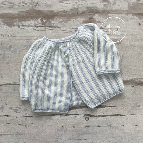 Knitting Pattern Baby Cardigan Sweater Instructions in English Sizes Newborn to 24 months