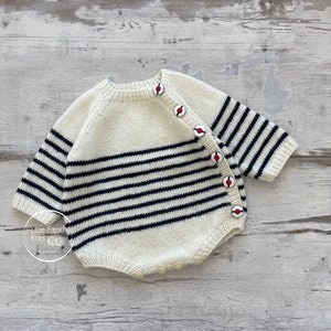 Knitting Pattern Baby Wool Romper Instructions in French PDF Sizes Newborn to 18 months