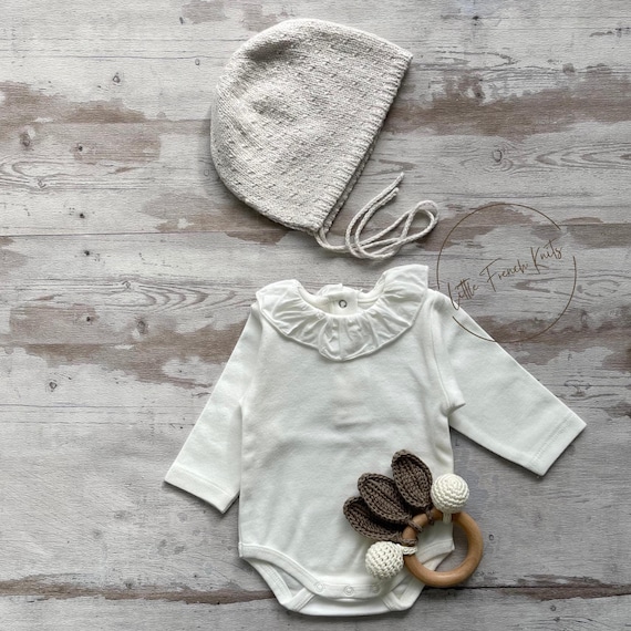 Baby Knitting Pattern Bonnet Hat Wool French Instructions PDF Sizes newborn to 24 months