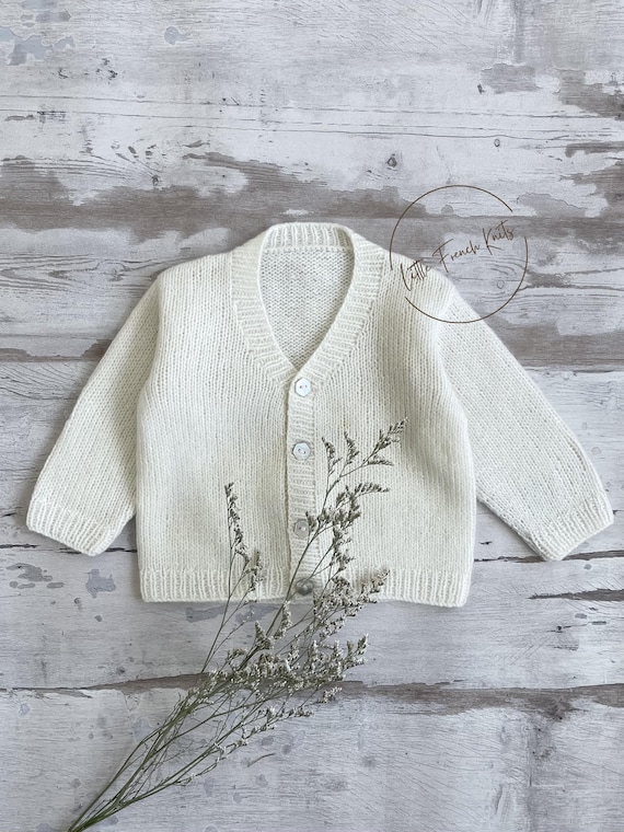 Knitting Pattern Baby Wool Cardigan Instructions in English PDF Sizes Newborn to 3 years
