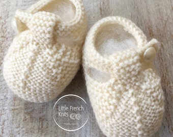 knitting Pattern Baby Booties Instructions in English Instant Digital Download PDF Sizes Newborn to 9 months