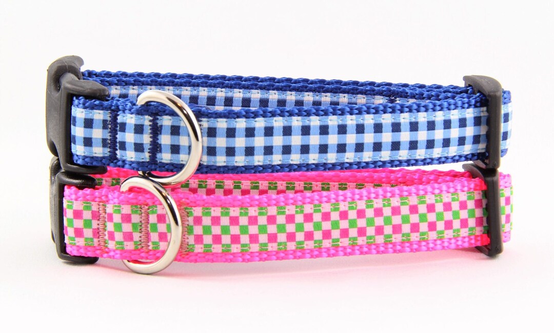 The Cozy Little Gingham Dog Collar Etsy UK