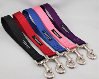 12" Short Nylon Dog Leash, Traffic Handle, City Walking, Car Attachment
