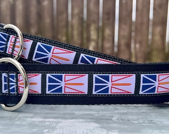 Provincial Newfoundland Labrador Flag Dog collar, Safe strong Dog Leash, Proud fashion Key Fob keychain