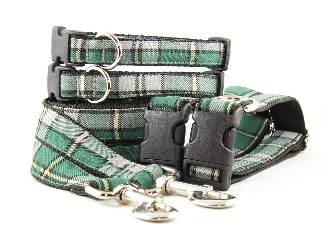 Leather tartan dog collar 2025