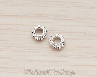 BDS954-R // Glossy Original Rhodium Plated Dottend O Link Metal Bead 5mm, 10 Pc