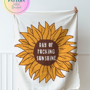 Patrón de crochet // Rayo de sol - Girasol // gráfico e instrucciones escritas // tapiz de crochet simple