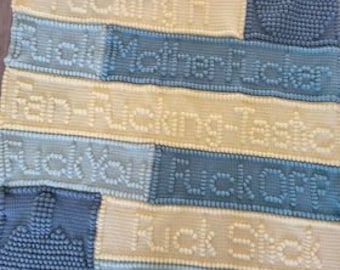 Crochet pattern//Fuck Blanket//bobble stitch//graph and written instructions