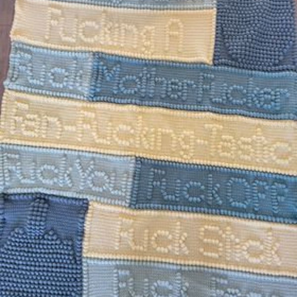 Crochet pattern//Fuck Blanket//bobble stitch//graph and written instructions