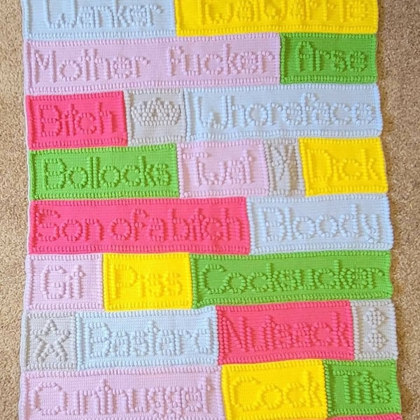 Bobble Word Blanket Pattern Etsy