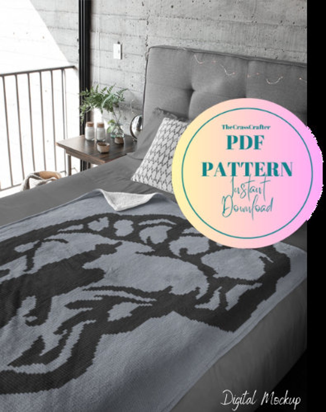 Crocht Pattern/bigfoot Middle Finger Footprint/single Crochet/graph and ...