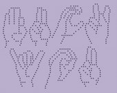 Crochet Pattern/Fuck You-Sign Language/Bobble stitch/graph and written instructions