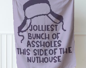 Crochet Pattern//Jolliest Bunch of Assholes//single crochet tapestry//graph and written instructions