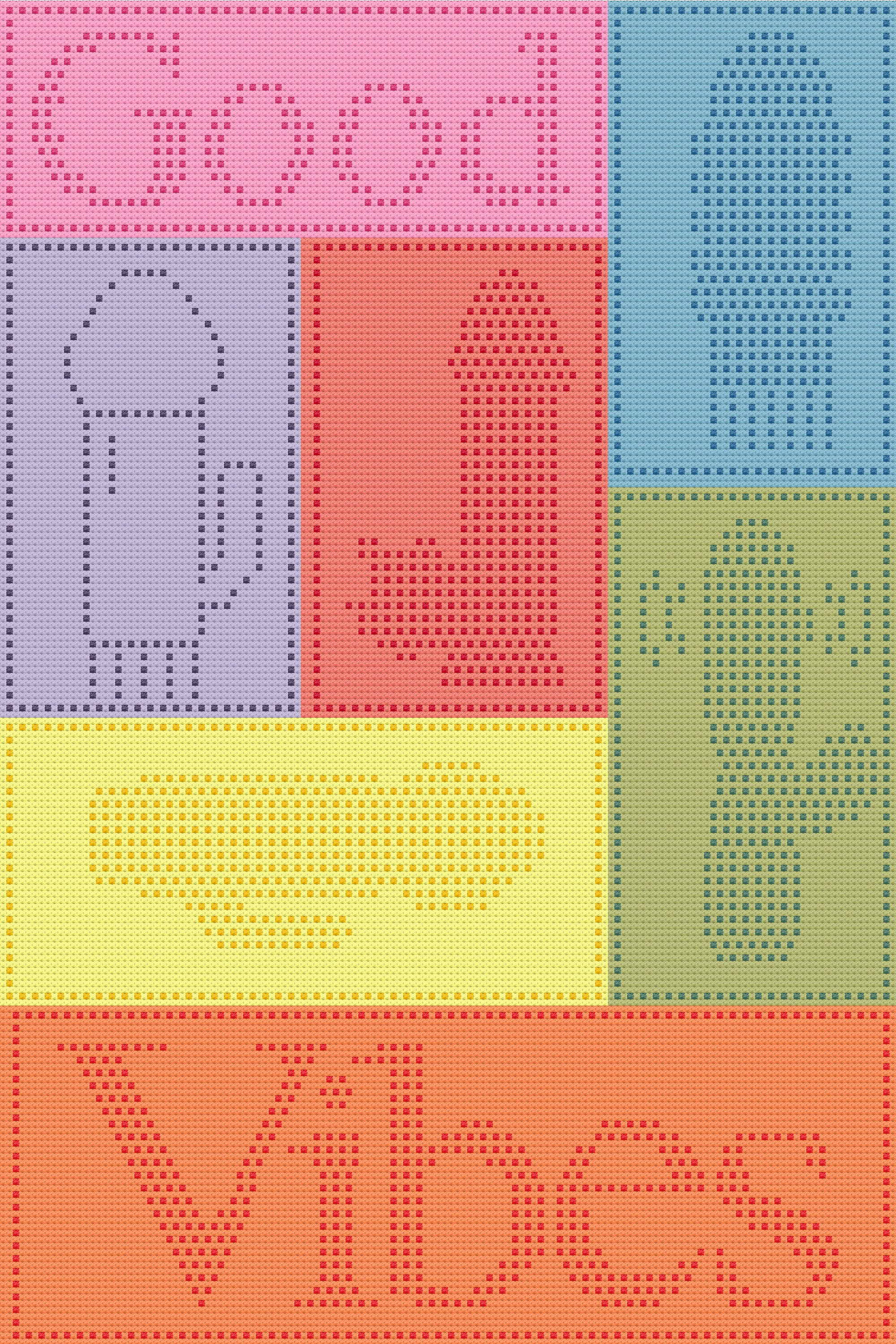 Crochet Pattern//Good Vibes//bobble stitch//graph and written instructions