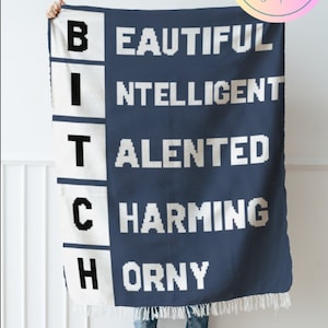 Crochet Pattern//Bitch//single crochet tapestry//graph and written instructions