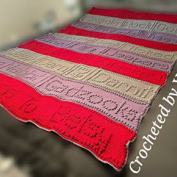 Crochet Pattern//Swear-ish Blanket//GRAPH and WRITTEN//bobble stitch