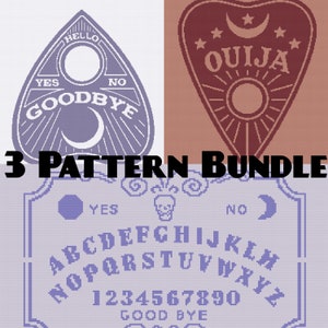 3 Crochet Pattern Bundle//Ouija Bundle// single crochet tapestry//graph and written instructions