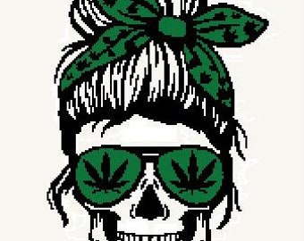 Crochet Pattern//Mary Jane Skeleton//single crochet tapestry//GRAPH and WRITTEN instructions
